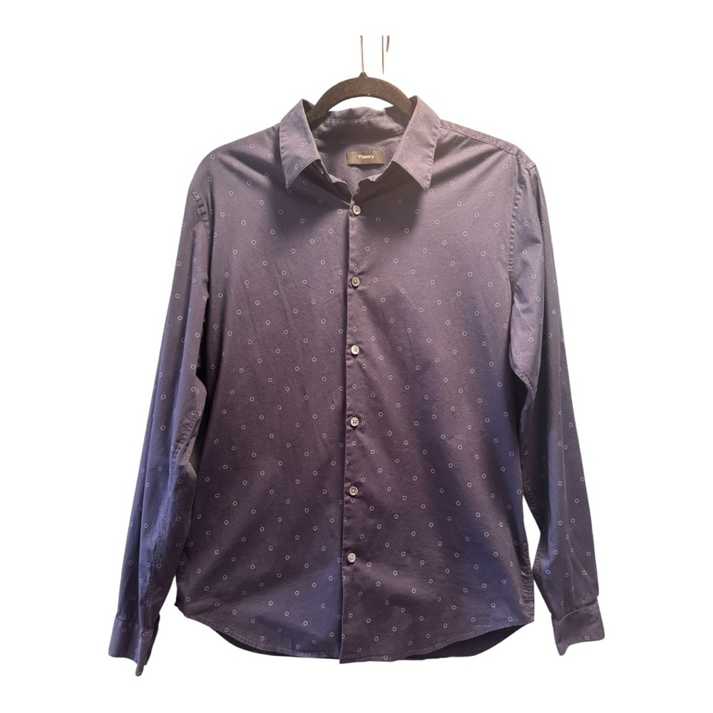 Theory Blue Circle Print Button Up size Medium